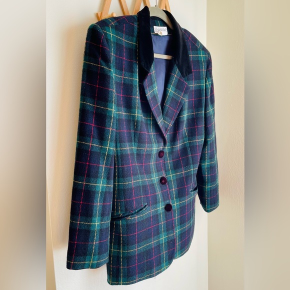 Vintage Plaid Blazer by Private Concepts | 12 | Preppy | Clueless | 90s - Picture 2 of 6